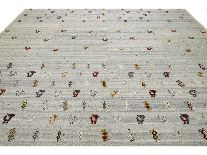 Modern Soumak Wool Rug 12 X 15