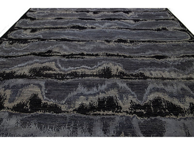 Contemporary Wool and Silk Rug 10 X 15