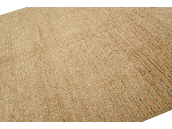 Modern Tibetan Wool and Silk Rug 9 X 9