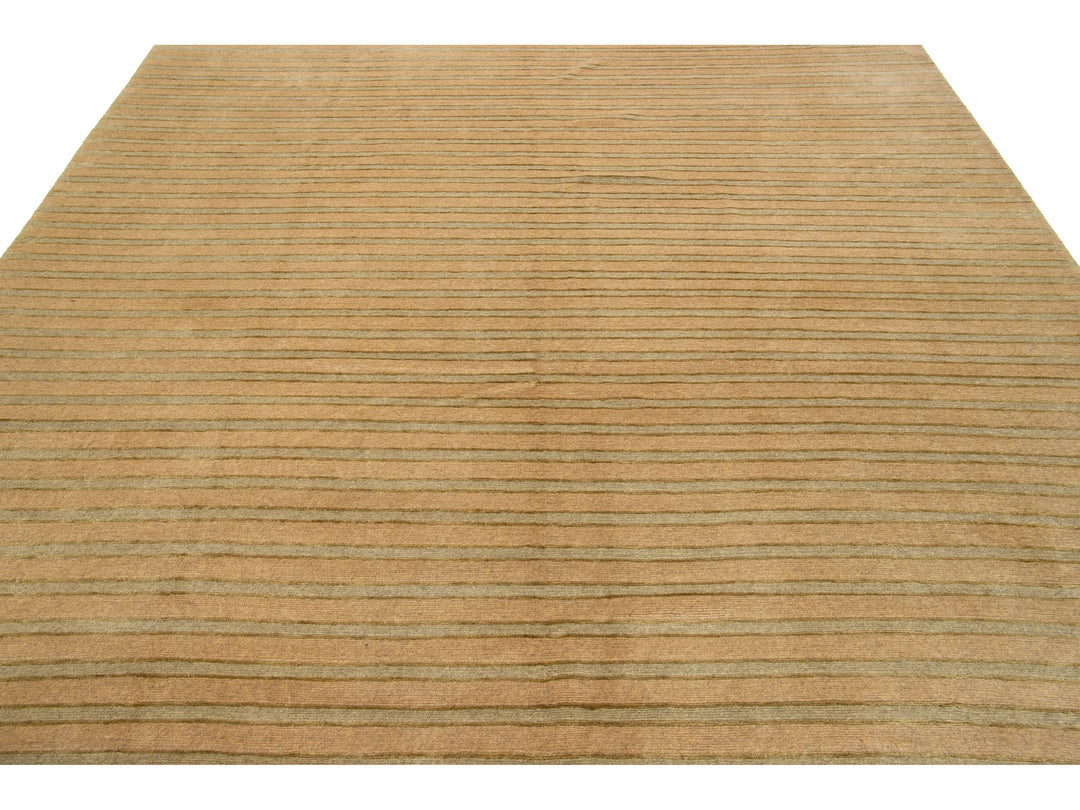 Modern Tibetan Wool and Silk Rug 9 X 9