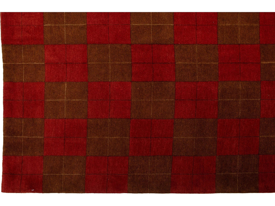 Modern Tibetan Wool and Silk Rug 10 X 13