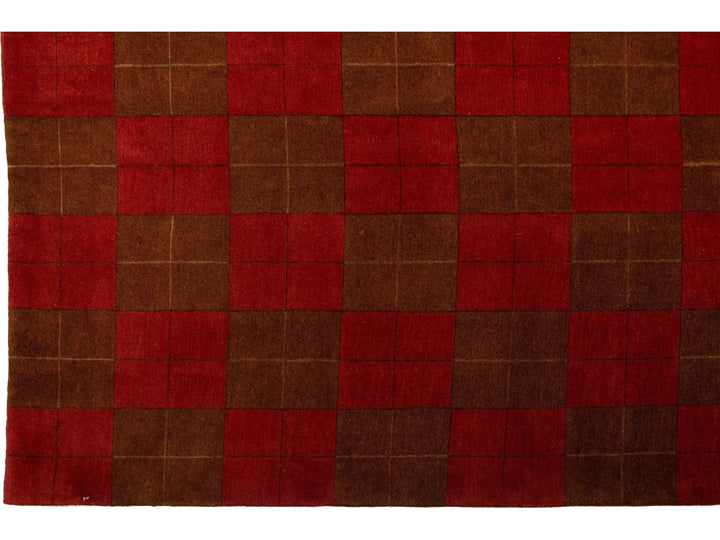 Modern Tibetan Wool and Silk Rug 10 X 13