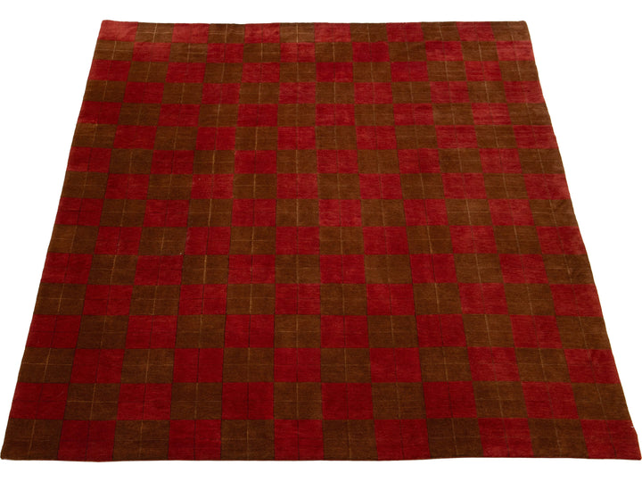 Modern Tibetan Wool and Silk Rug 10 X 13