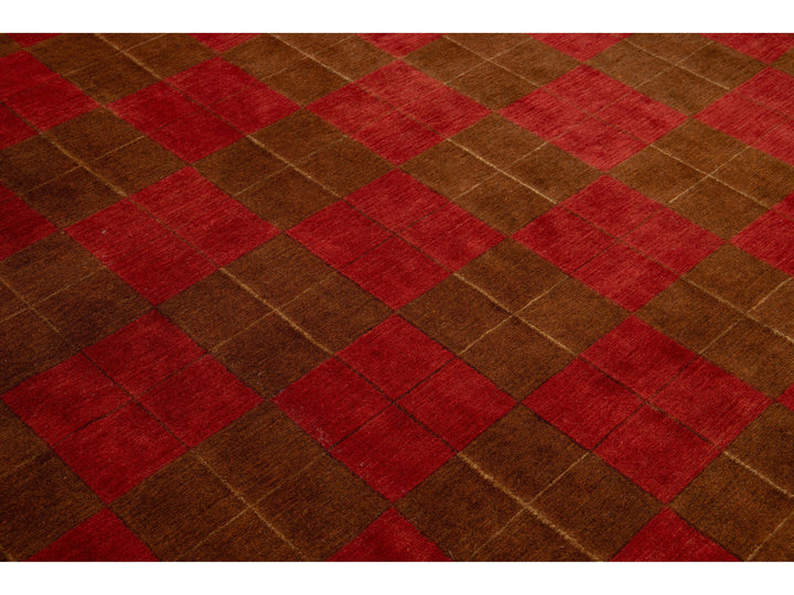 Modern Tibetan Wool and Silk Rug 10 X 13