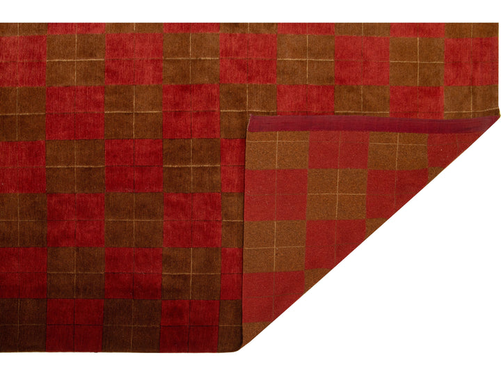 Modern Tibetan Wool and Silk Rug 10 X 13