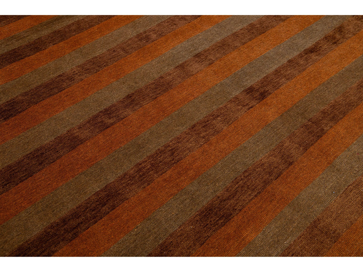 Modern Tibetan Wool and Silk Rug 10 X 13