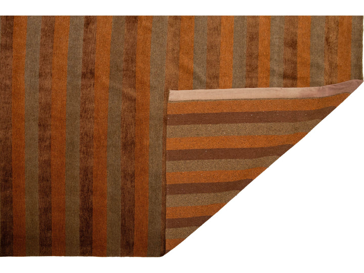 Modern Tibetan Wool and Silk Rug 10 X 13