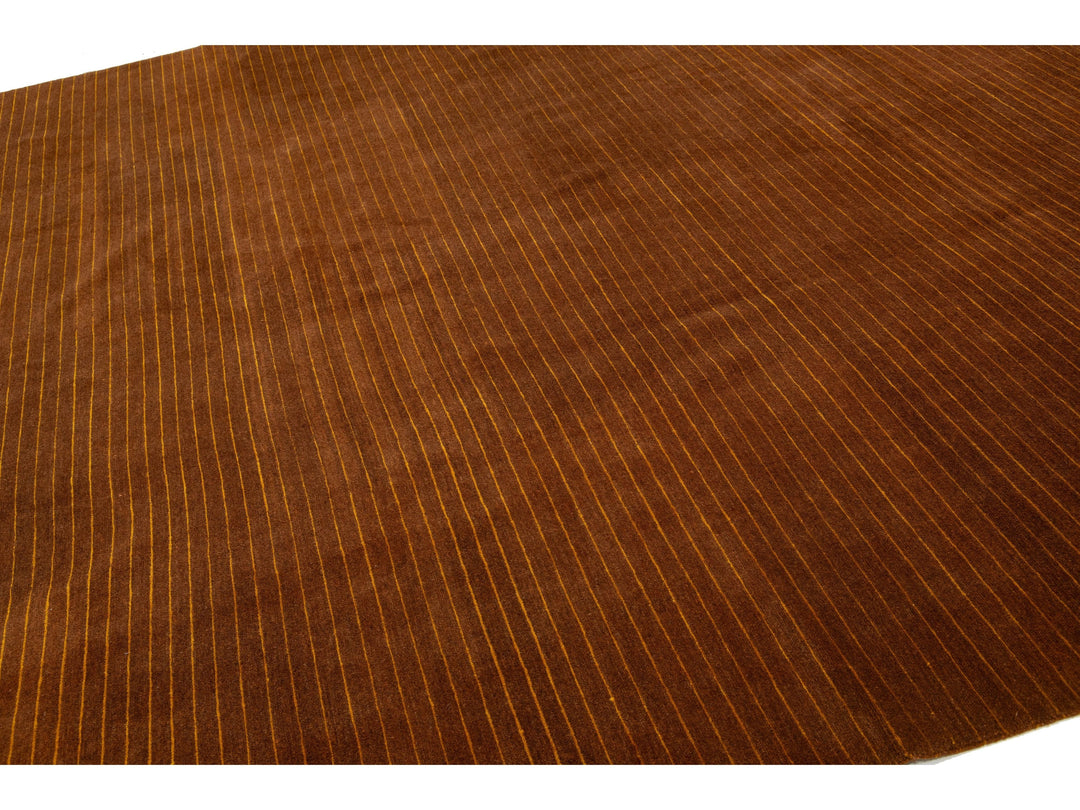 Modern Tibetan Wool and Silk Rug 10 X 13
