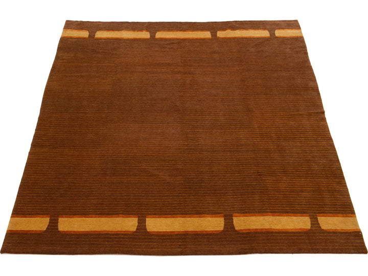 Modern Tibetan Wool and Silk Rug 10 X 13