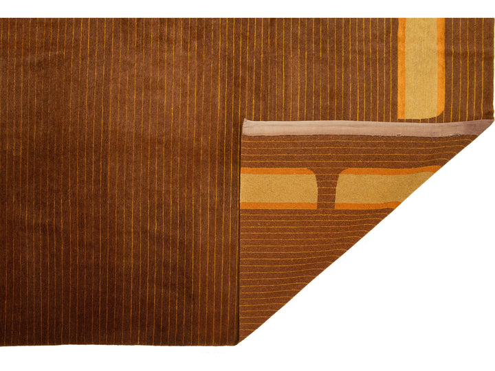 Modern Tibetan Wool and Silk Rug 10 X 13
