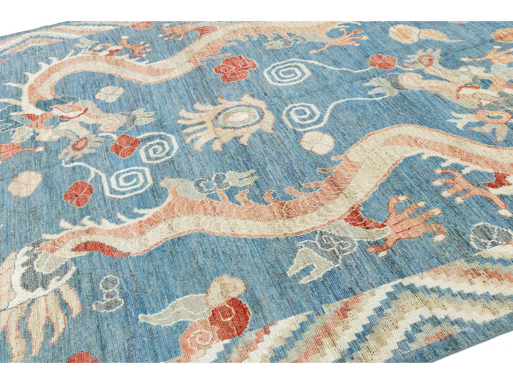 Modern Art Deco Dragon Chinese Wool Rug 8 X 10