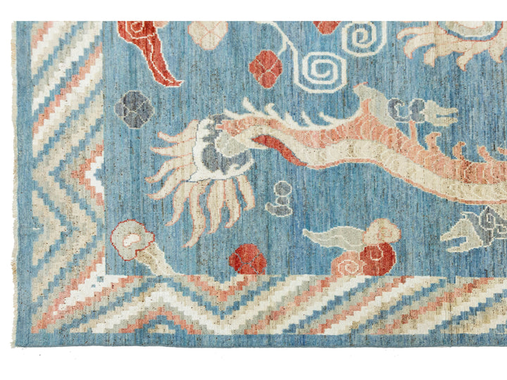 Modern Art Deco Dragon Chinese Wool Rug 8 X 10