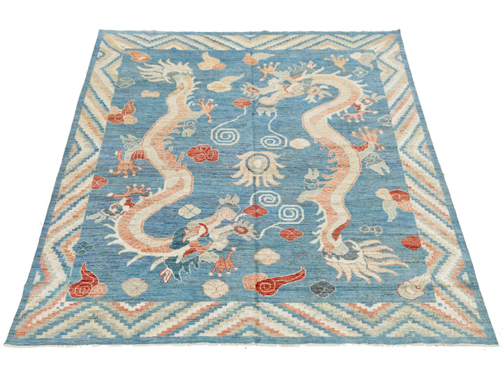 Modern Art Deco Dragon Chinese Wool Rug 8 X 10