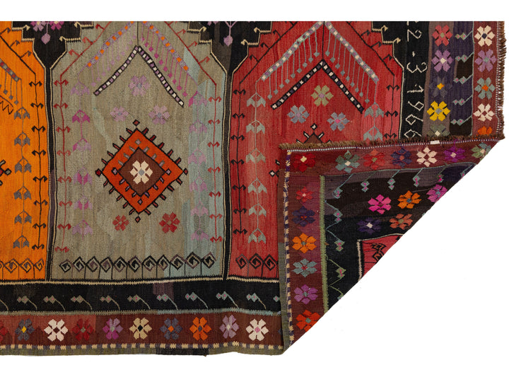 Mid Century Turkish Kilim Wool Rug 5 X 11