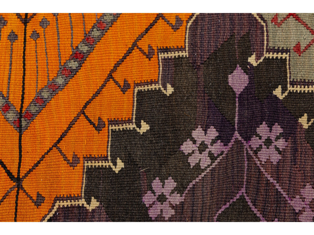 Mid Century Turkish Kilim Wool Rug 5 X 11