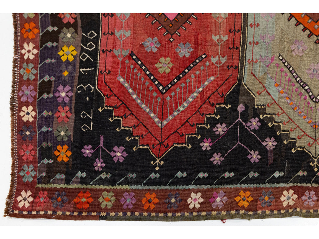 Mid Century Turkish Kilim Wool Rug 5 X 11