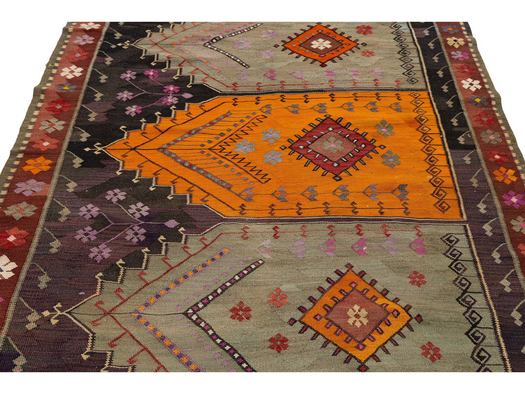 Mid Century Turkish Kilim Wool Rug 5 X 11