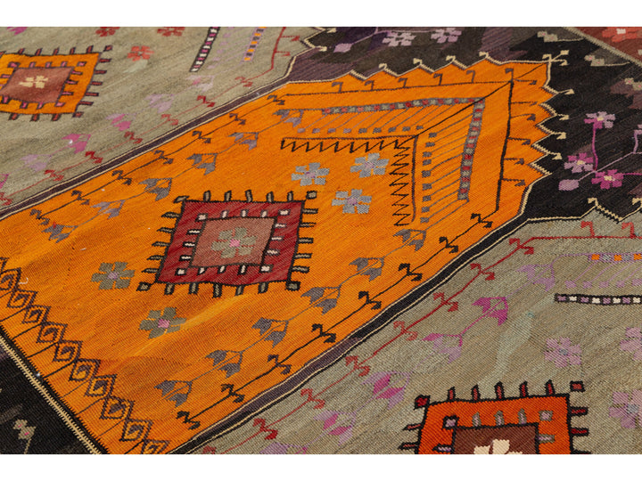 Mid Century Turkish Kilim Wool Rug 5 X 11