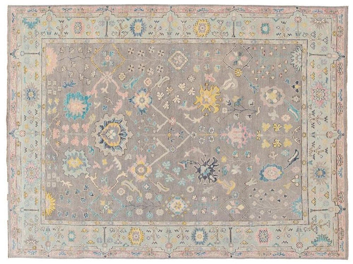 Modern Oushak Wool Rug 9 X 12