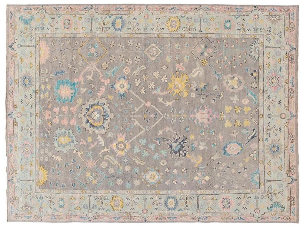 Modern Oushak Wool Rug 9 X 12