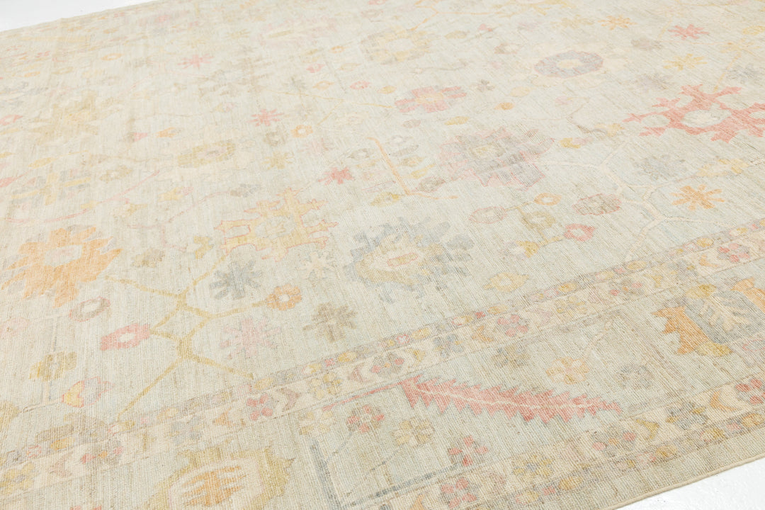 Modern Oushak Wool Rug 12 X 16