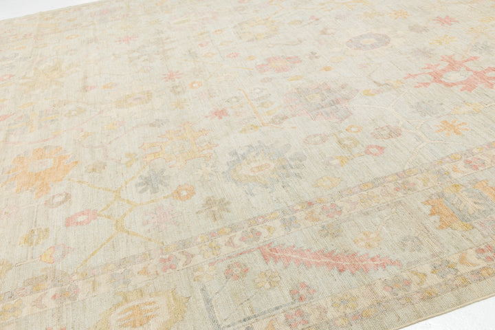 Modern Oushak Wool Rug 12 X 16
