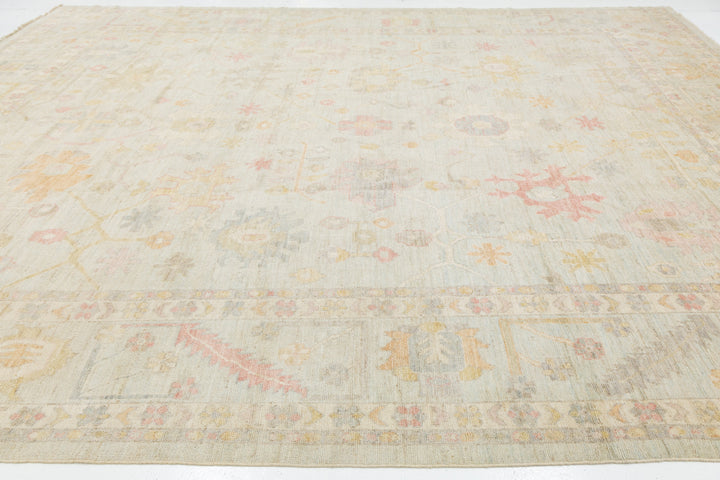 Modern Oushak Wool Rug 12 X 16