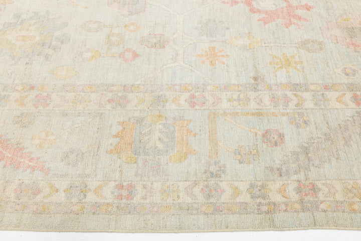 Modern Oushak Wool Rug 12 X 16