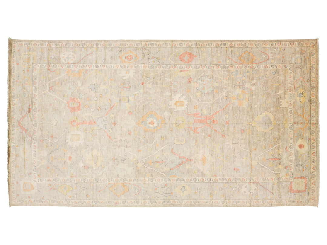 Modern Oushak Wool Rug 10 X 18