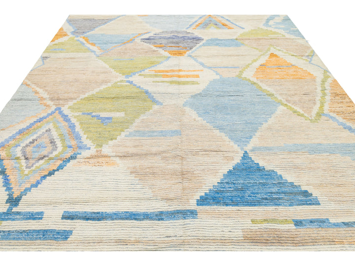 Modern Moroccan Wool Rug 9 X 13