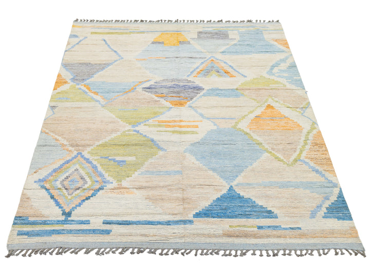 Modern Moroccan Wool Rug 9 X 13