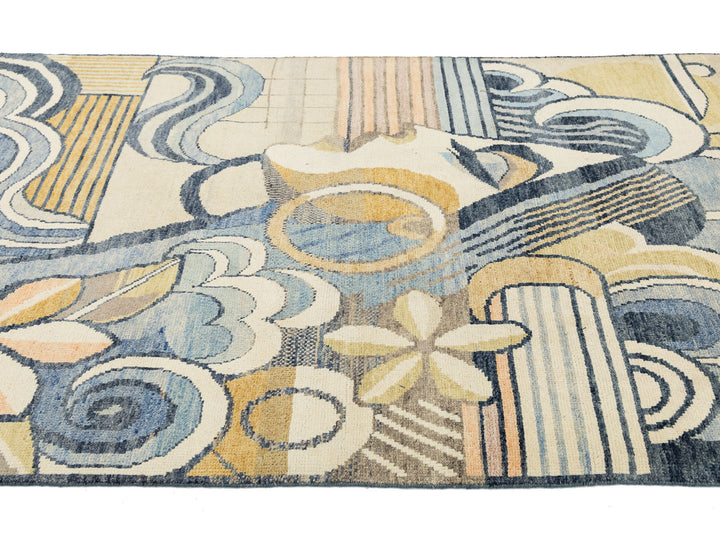 Modern Art Deco Wool Rug 5 X 9