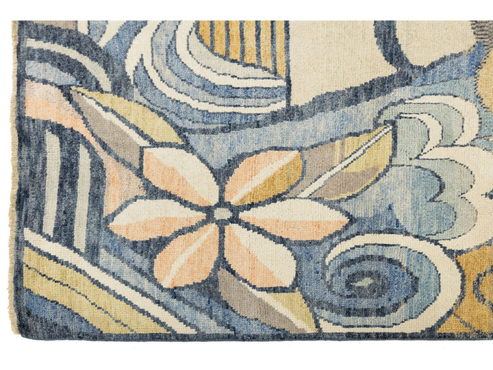 Modern Art Deco Wool Rug 5 X 9