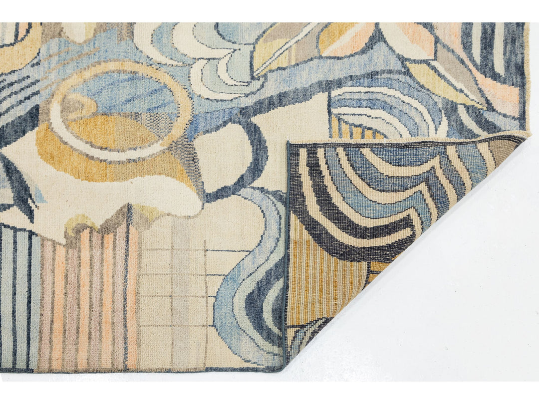 Modern Art Deco Wool Rug 5 X 9
