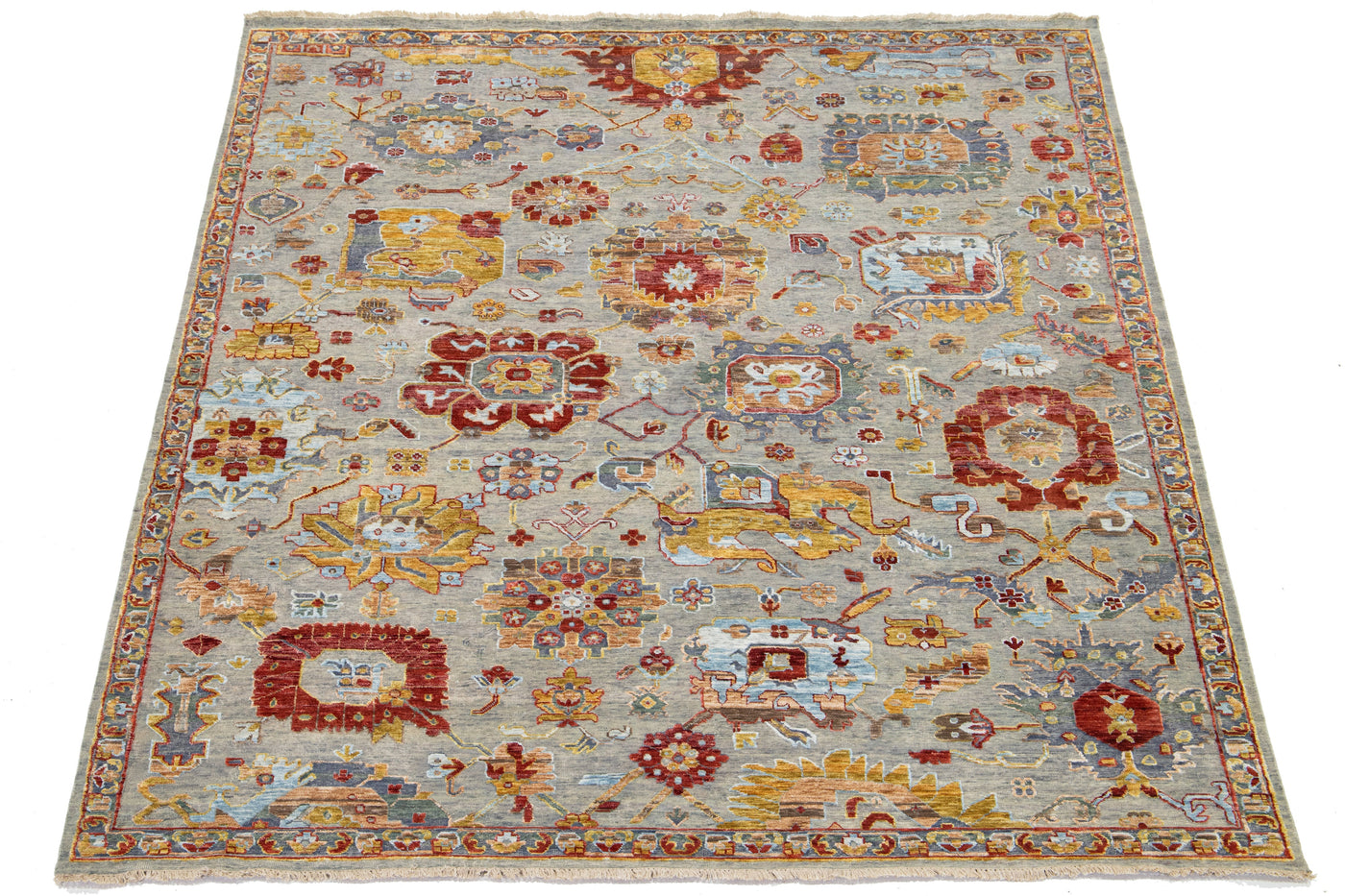 Modern Indian Wool and Silk Rug 8 X 10