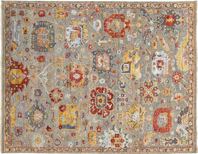 Modern Artisan Indian Wool and Silk Rug 8 X 10