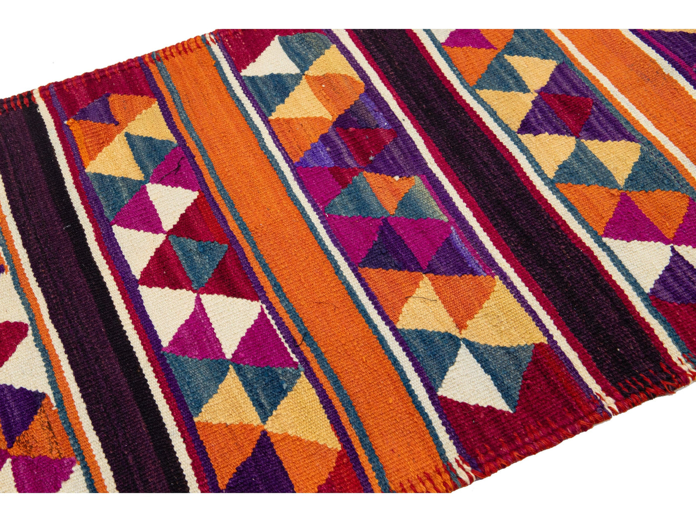 Vintage Kilim Flatweave Wool Runner 3 X 12