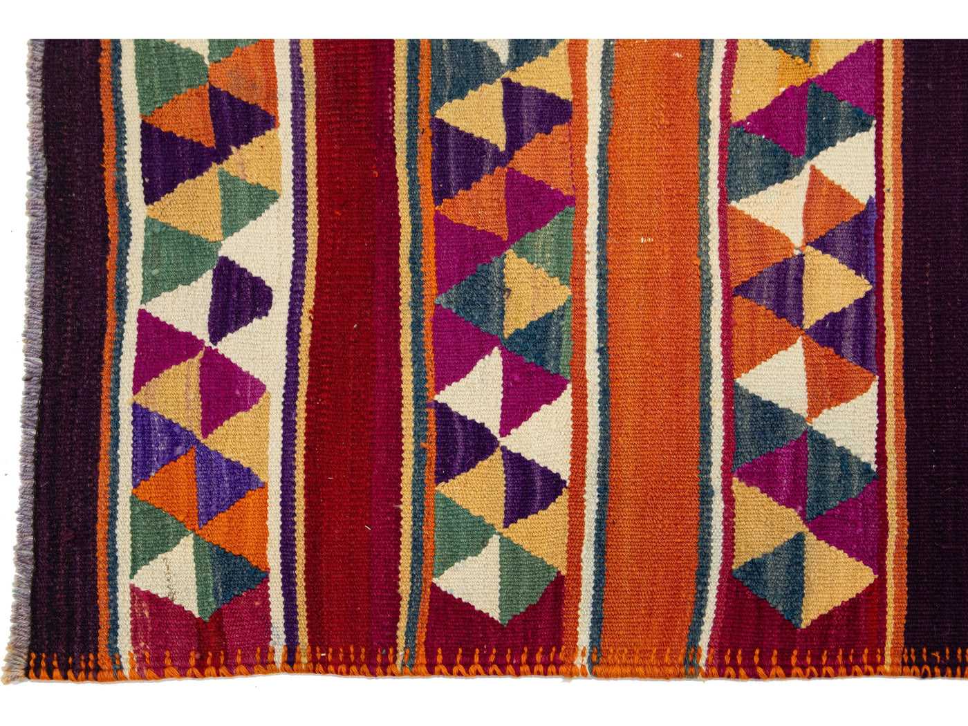 Vintage Kilim Flatweave Wool Runner 3 X 12