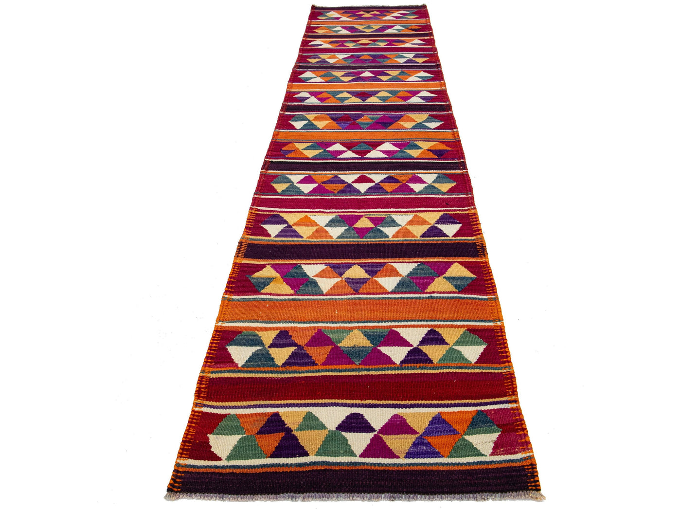 Vintage Kilim Flatweave Wool Runner 3 X 12