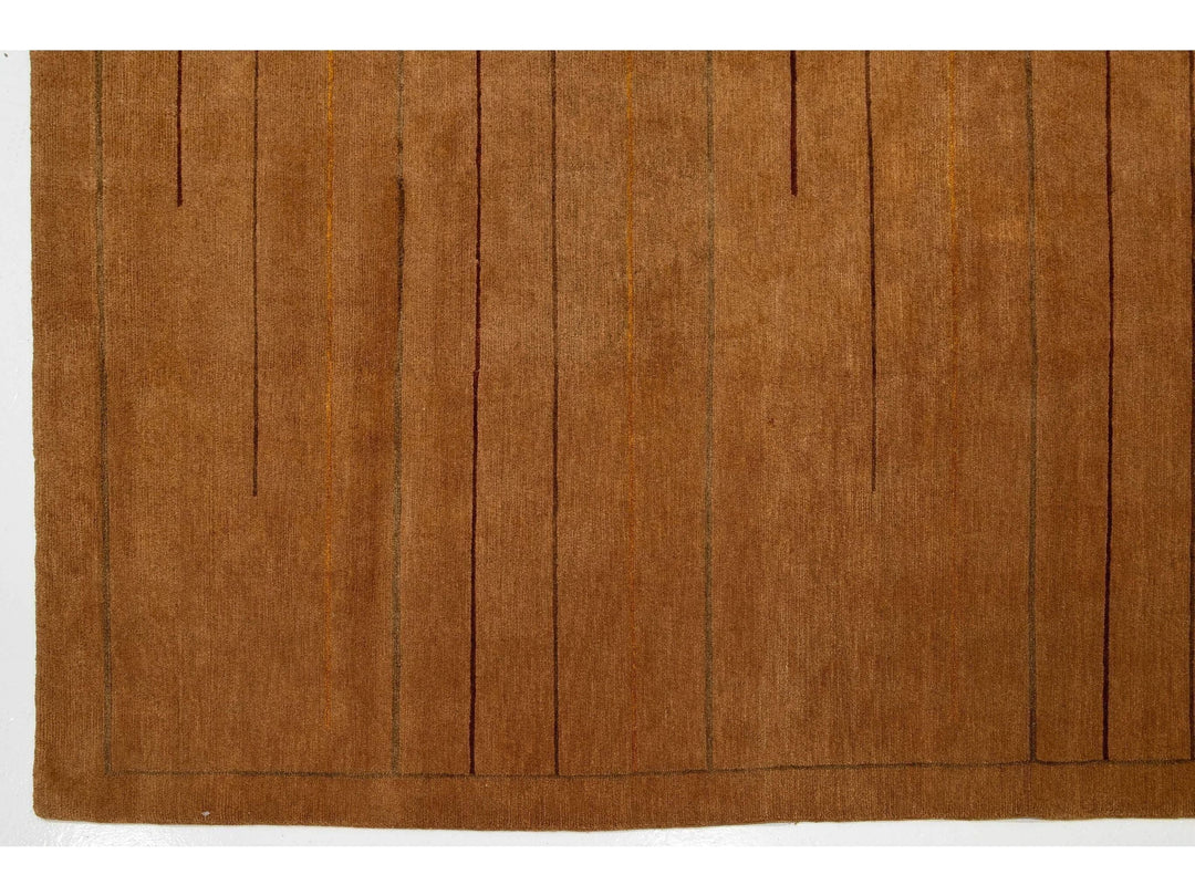 Modern Tibetan Wool and Silk Rug 12 X 14