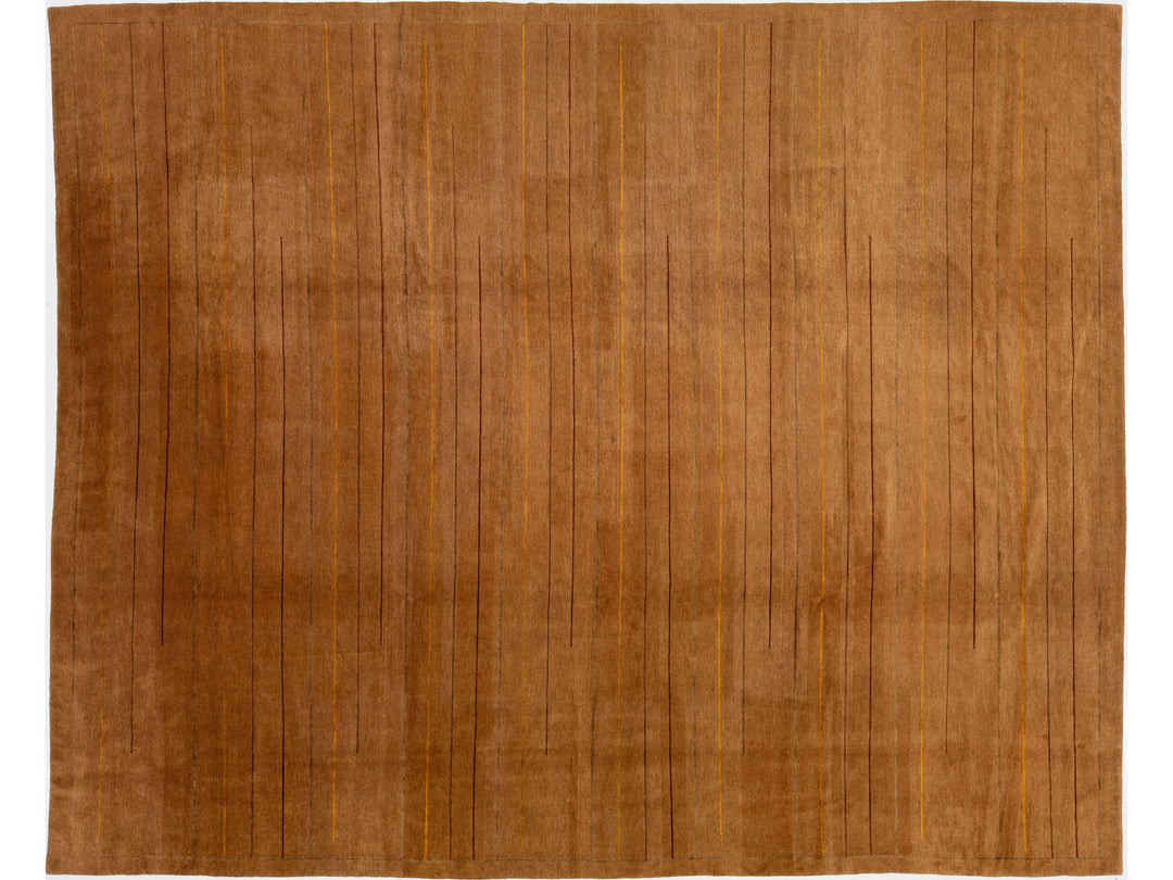 Modern Tibetan Wool and Silk Rug 12 X 14