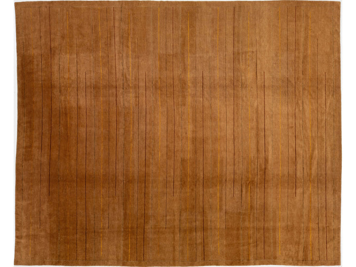 Modern Tibetan Wool and Silk Rug 12 X 14