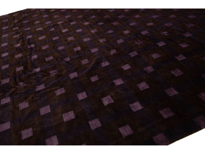 Modern Tibetan Wool and Silk Rug 13 X 13