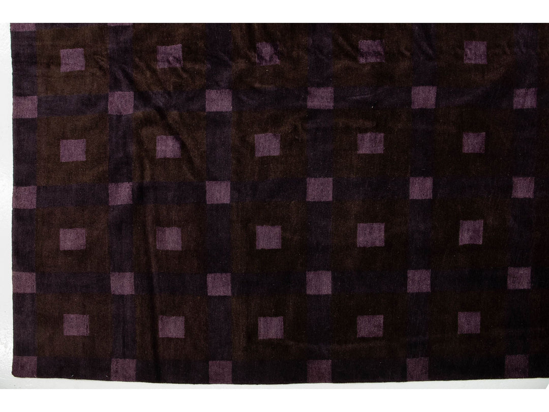 Modern Tibetan Wool and Silk Rug 13 X 13