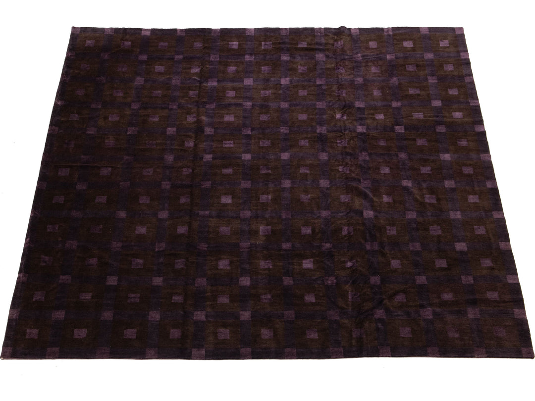 Modern Tibetan Wool and Silk Rug 13 X 13