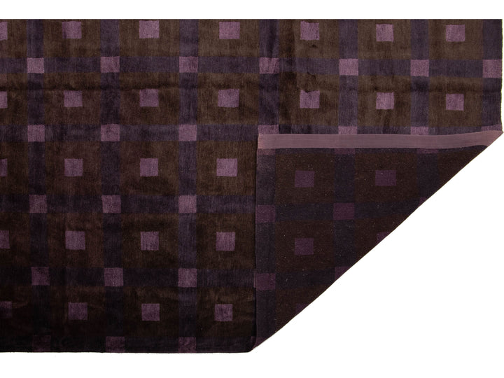 Modern Tibetan Wool and Silk Rug 13 X 13