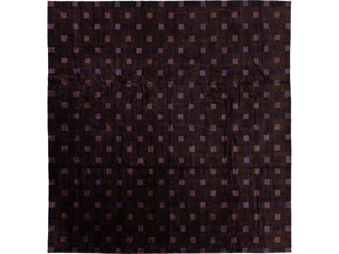 Modern Tibetan Wool and Silk Rug 13 X 13
