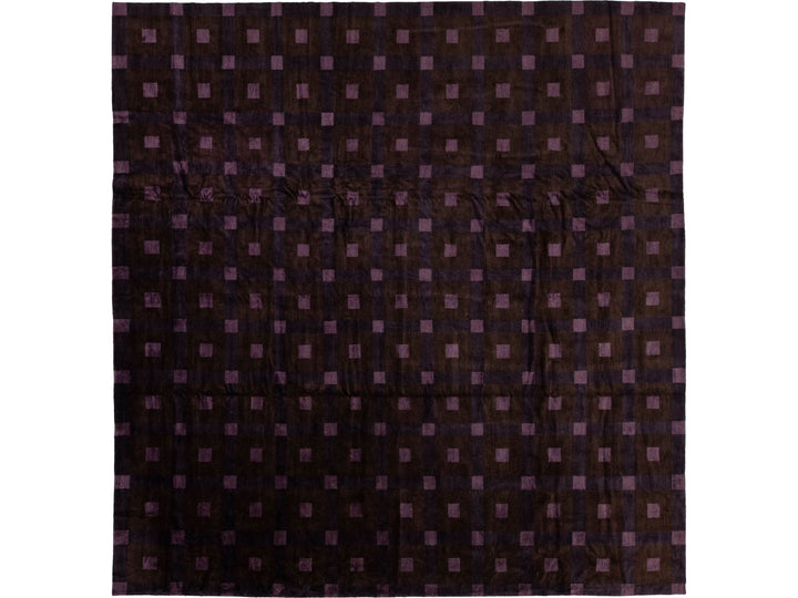 Modern Tibetan Wool and Silk Rug 13 X 13