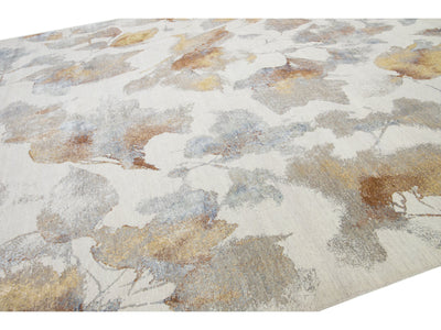 Modern Wool & Silk Rug 10 X 14