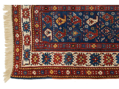 Antique Kazak Wool Runner 4 X 8